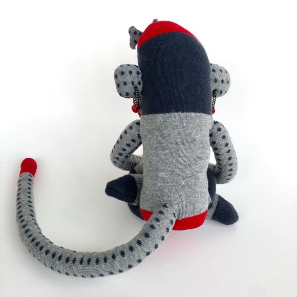Hand-stitched Sock Monkey Stuffed Toy with Magnets - Picture 11 of 12